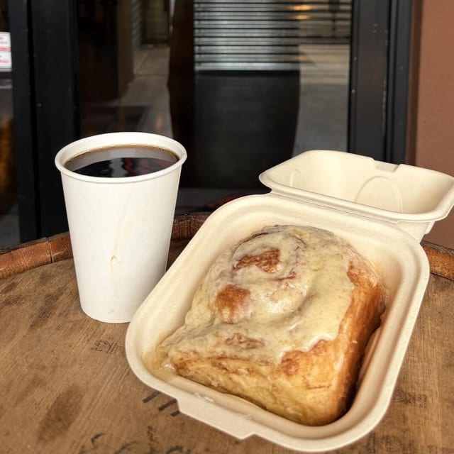 Cinnamon Roll & Coffee.