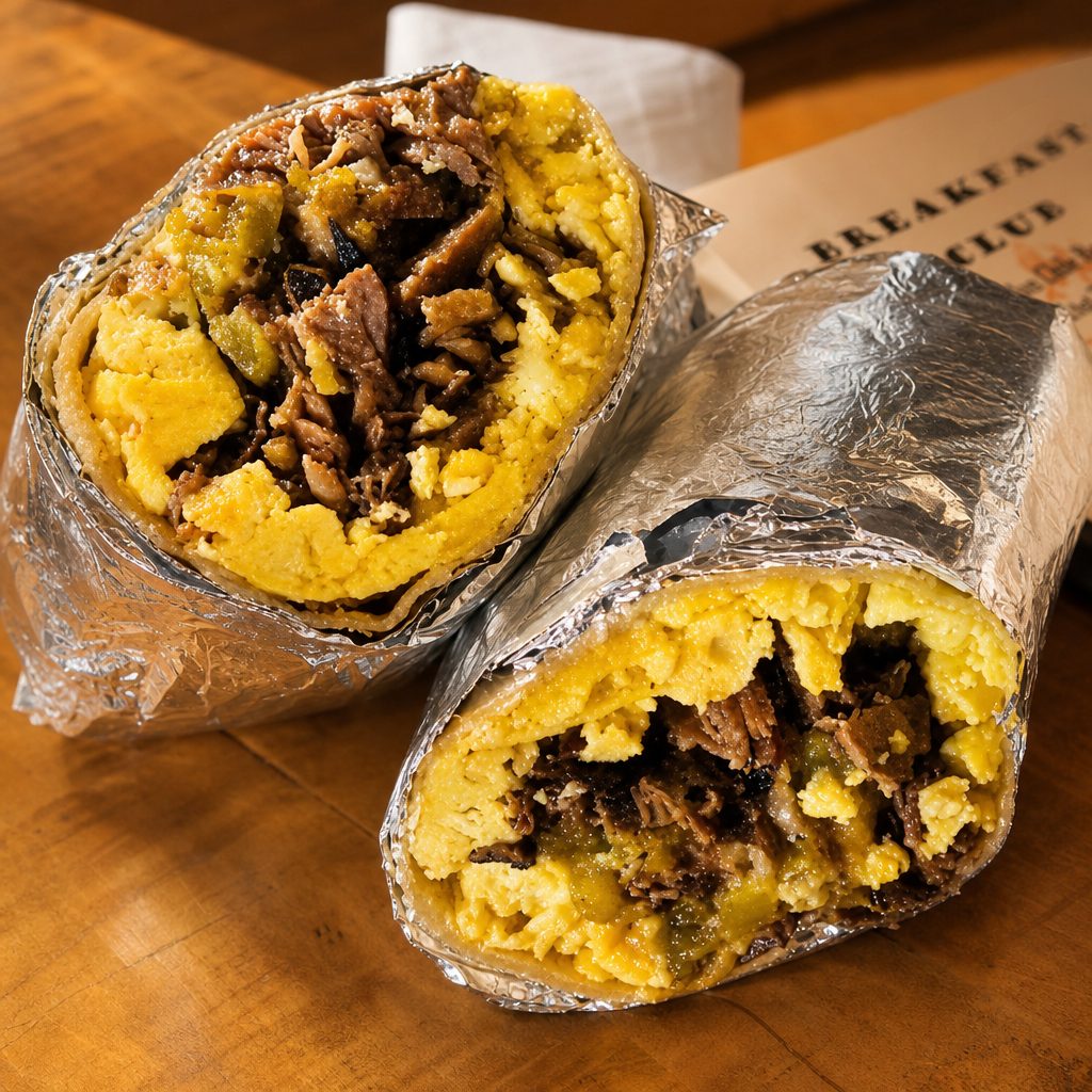 Brisket & Green Chili Breakfast Burrito.