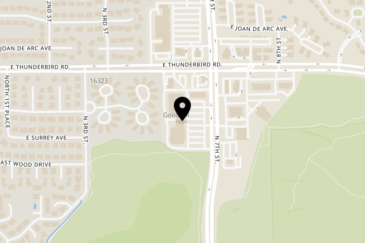 Map showing the location of Deli 8:20 on 13216 N 7th St # B2 in Phoenix